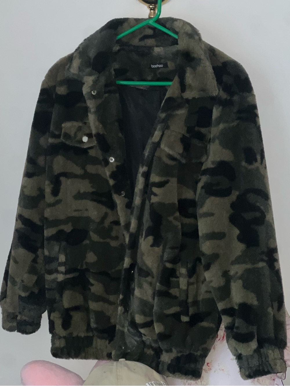 Boohoo Faux Fur Camo Jacket